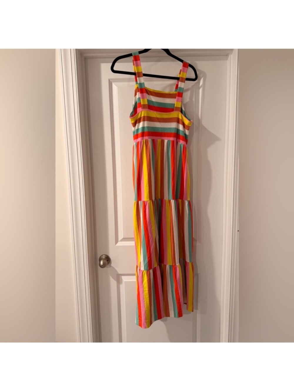 J Crew Colorful Striped Tiered Maxi Dress - Multicolor
